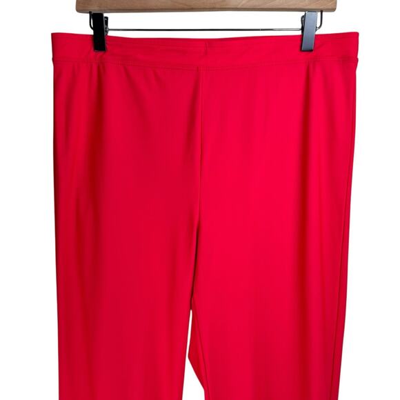 IC By Connie K Red Pearl Detail Ankle High Waisted Pull On Lightweight Pants - Picture 3 of 8